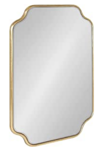 Kate and Laurel Plumley Glam Scalloped Wall Mirror, 18 x 24, Gold, Transitional Mirror Wall Decor